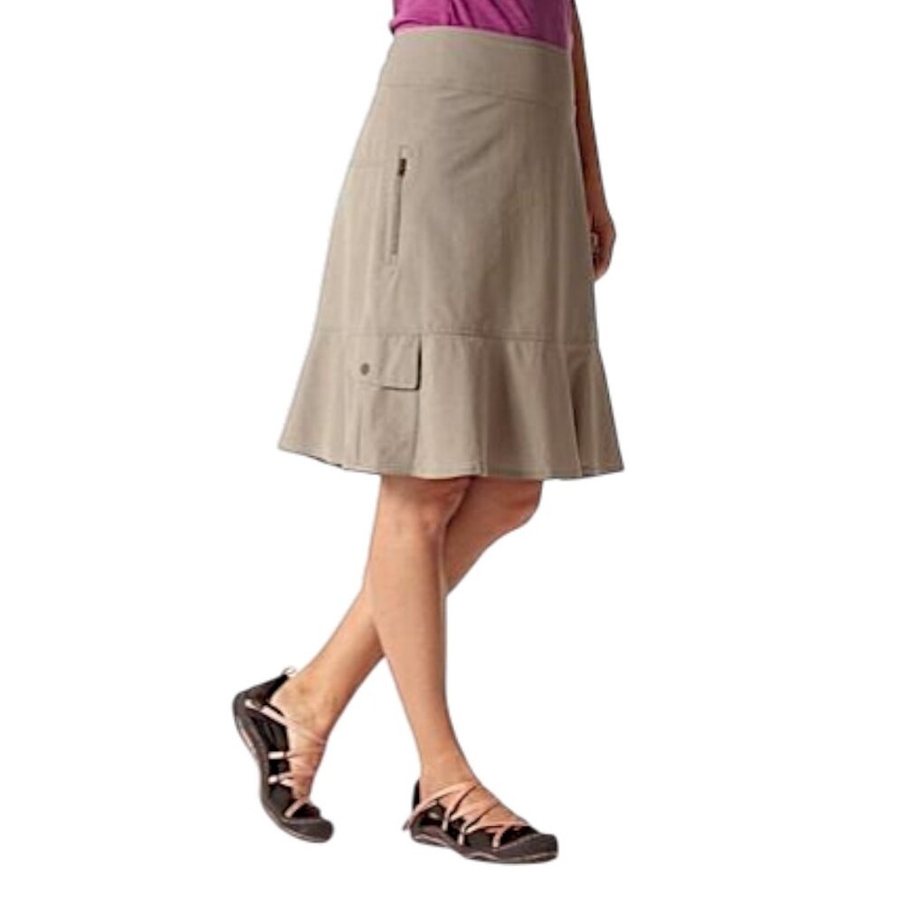 ROYAL ROBBINS Beige Discovery Skirt Outdoor Hiking Travel Lightweight size 10